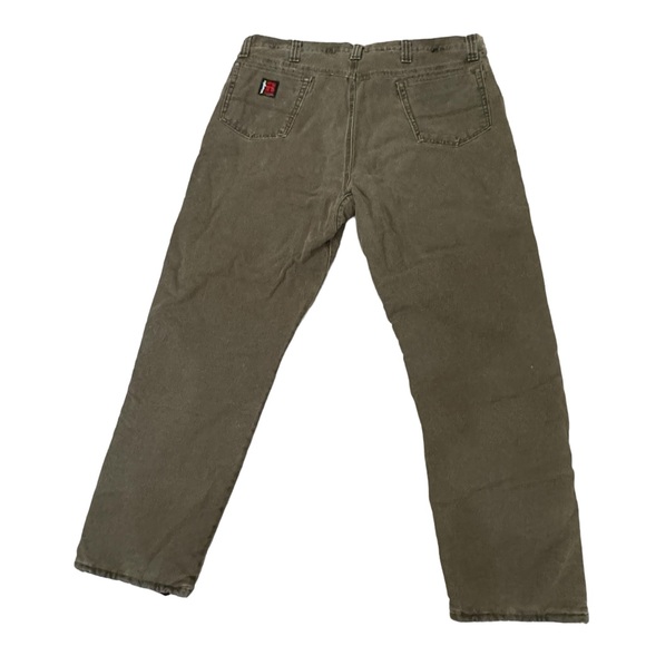 Brown Wrangler Riggs Workwear Insulated Warm Men’s 40x32 Heavy Duty Pants NICE - Picture 2 of 8